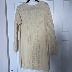 Beige warm sweater dress